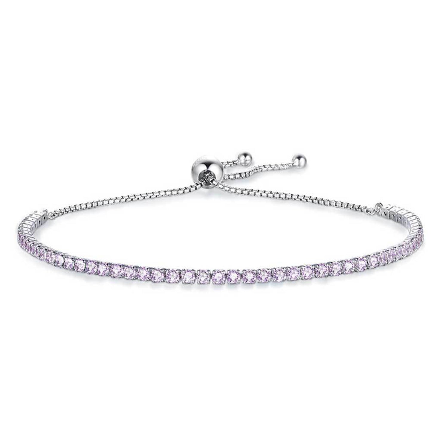 BRACCIALE TENNIS ROSA ARGENTO