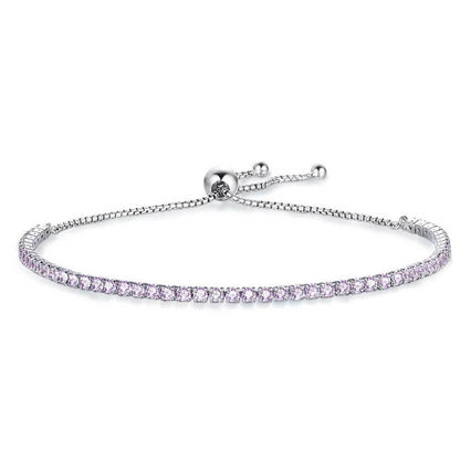 BRACCIALE TENNIS ROSA ARGENTO