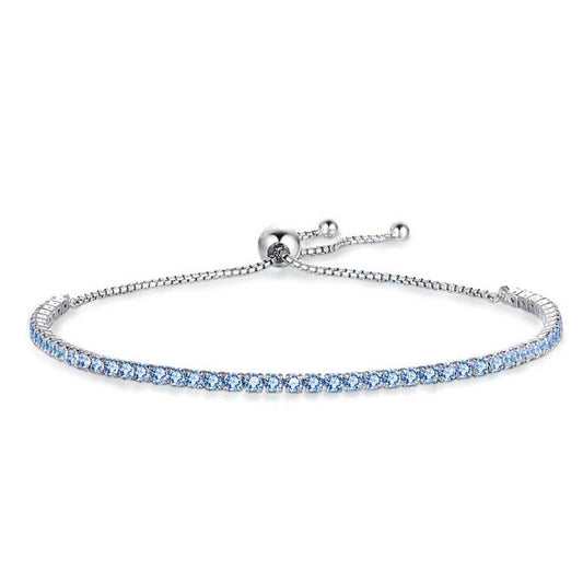 BRACCIALE TENNIS BLU ARGENTO